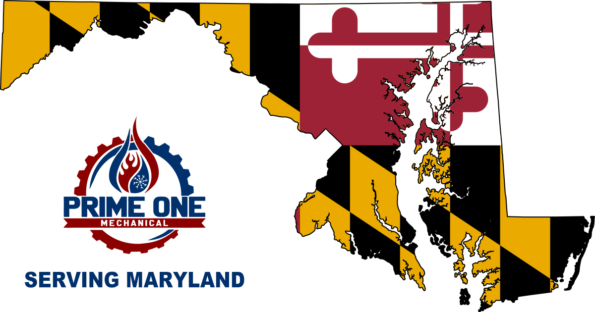 Heating, Cooling & Mechanical Services in South Central Maryland - Service Area Map